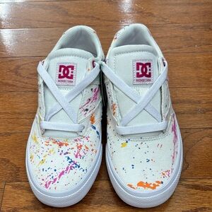 DC Kids' White Sneakers with Colorful Splatter